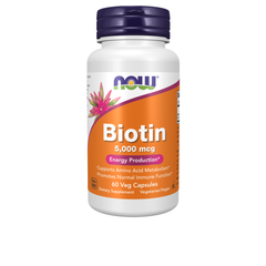 Biotina 5,000 mcg - 60 cápsulas vegetais - Now