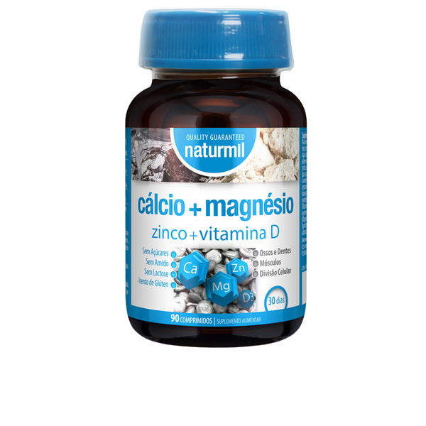 Cálcio + Magnésio + Zinco + Vitamina D - 90 comprimidos - Naturmil
