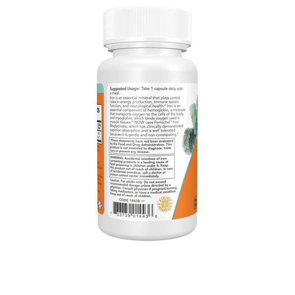 Ferro - Iron - 18 mg - 120 cápsulas vegetais - Now
