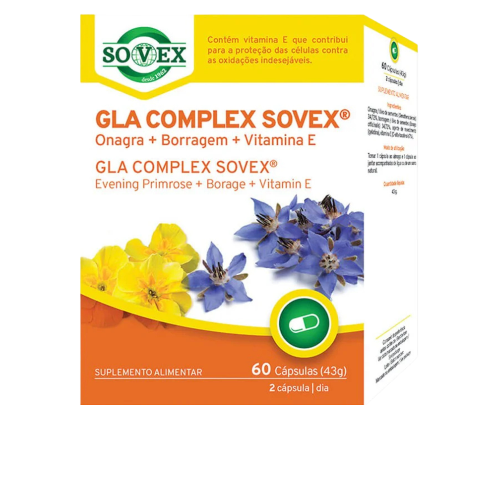 GLA Complex Sovex -  Onagra + Borragem + Vitamina E - 60 cápsulas - Sovex