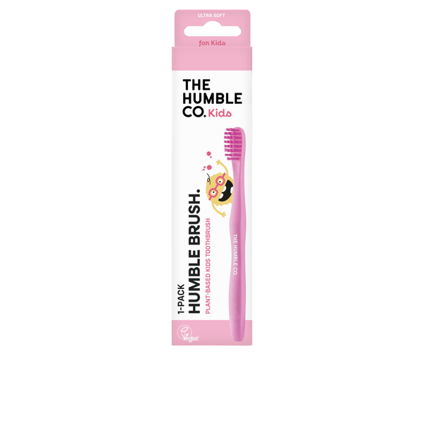 Escovas de Dentes Plant-based Criança Ultra Suave - Rosa - The Humble Co.