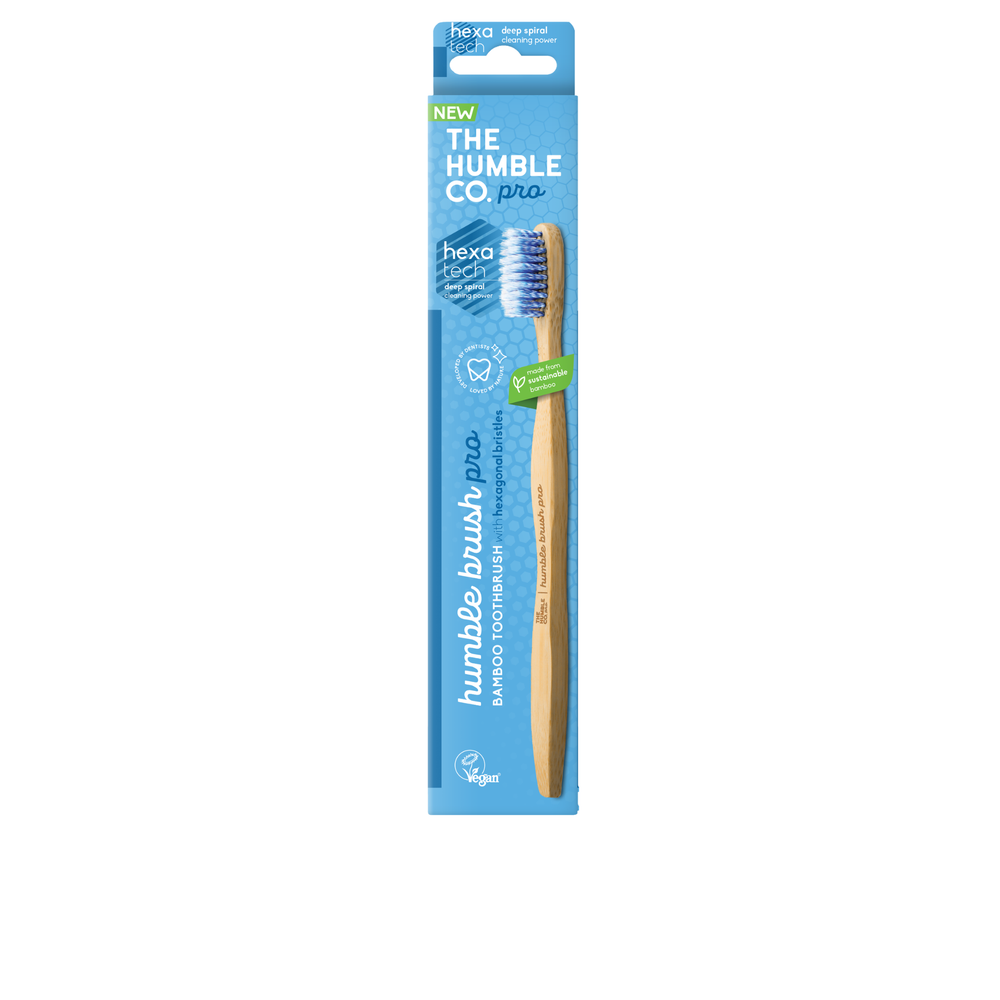 Escova de Dentes Pro Hexatech Cerdas Espiral Adulto - Azul Suave - The Humble Co.