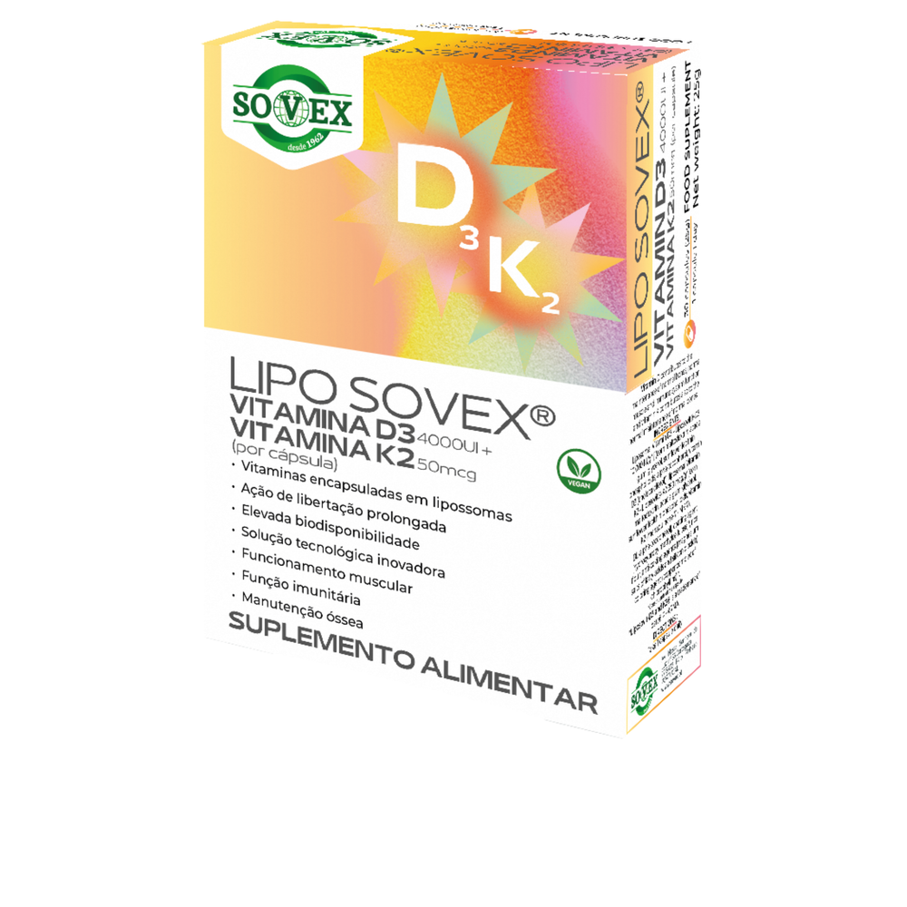 Lipo Sovex Vitamina D3 4000UI + Vitamina K2 50mcg - 30 cápsulas - Sovex