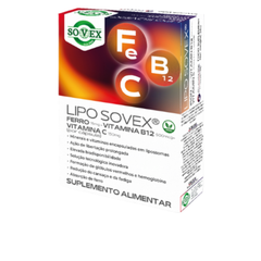 Lipo Sovex Ferro 15mg + Vitamina B12 500mcg + Vitamina C 150mg - 30 cápsulas - Sovex