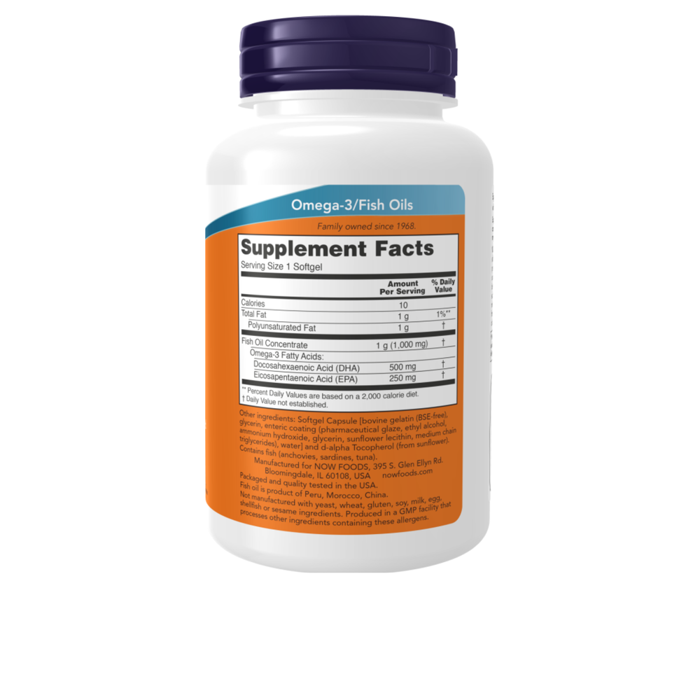 DHA-500 (500 DHA / 250 EPA) - 90 cápsulas moles - Now