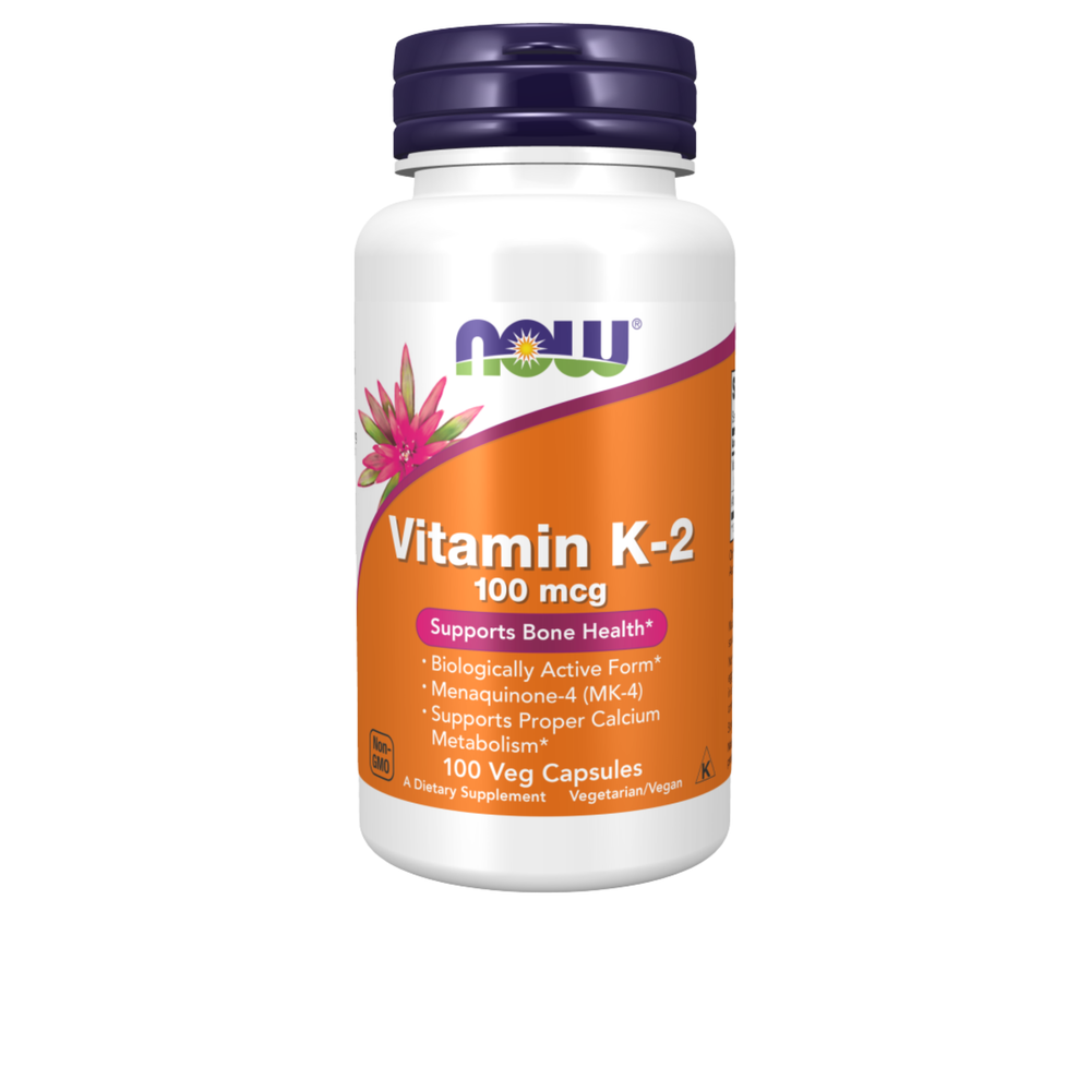 Vitamina K-2 100 mcg - 100 cápsulas vegetais - Now