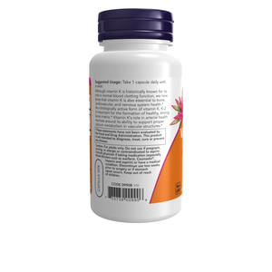 Vitamina K-2 100 mcg - 100 cápsulas vegetais - Now