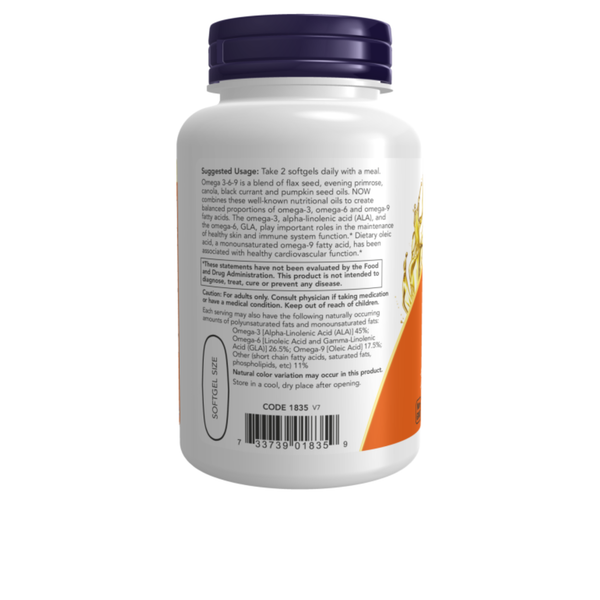 OMEGA 3-6-9  - 1000 mg - 100 cápsulas moles - Now