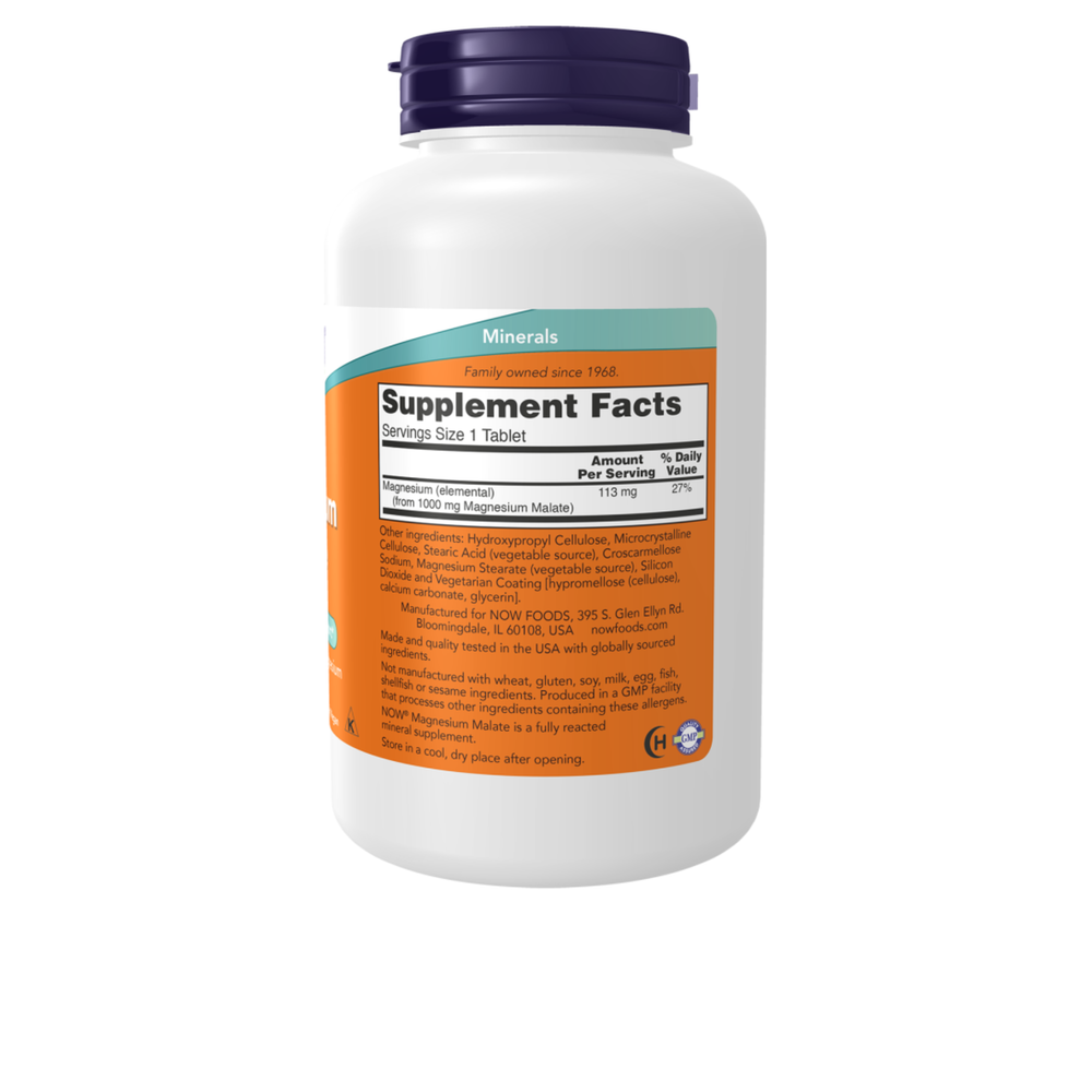 Magnesium Malate - 1000 mg - 180 comprimidos - Now