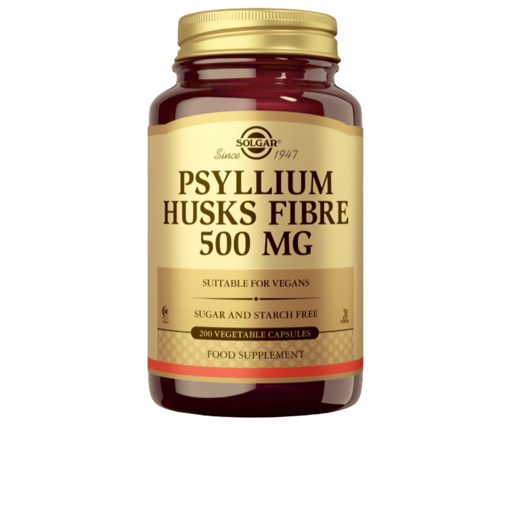 Psyllium Husks Fiber 500mg - 200 cápsulas vegetais - Solgar