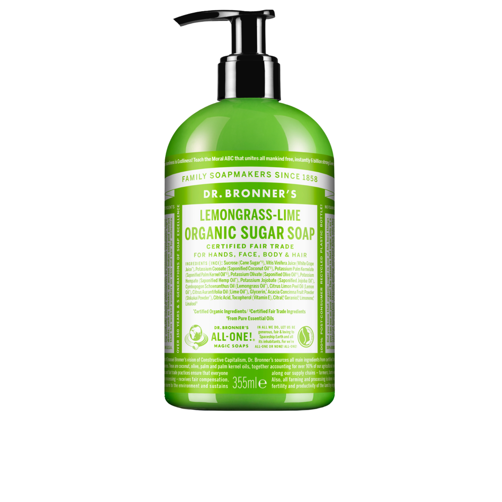 Sabonete Líquido Biológico de Açúcar - Erva-príncipe e Lima - 355 ml - Dr. Bronner's