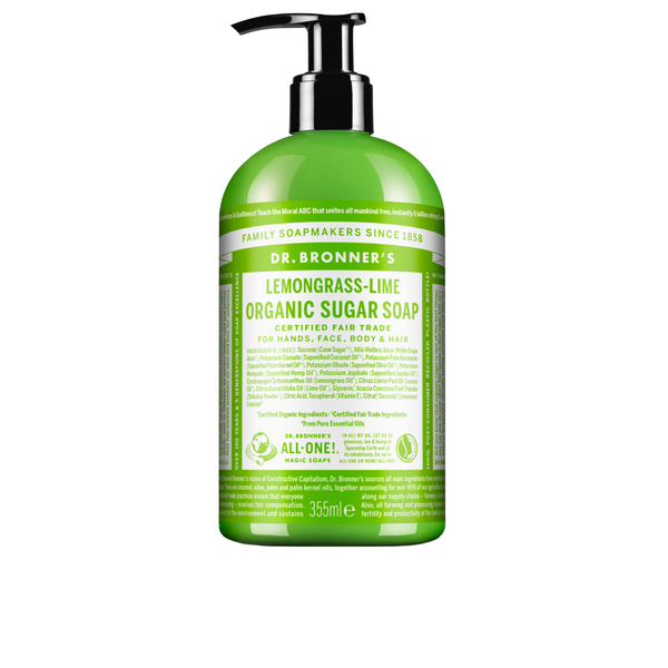 Sabonete Líquido Biológico de Açúcar - Erva-príncipe e Lima - 355 ml - Dr. Bronner's