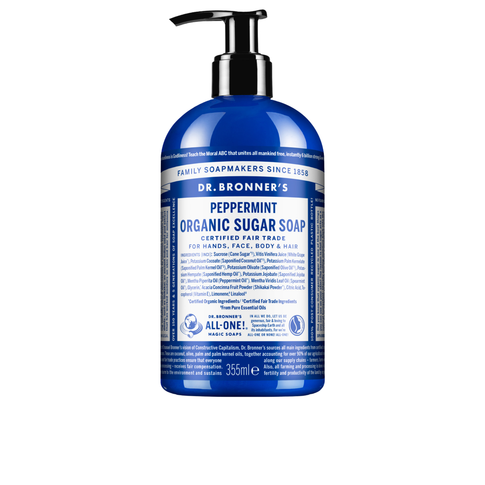 Sabonete Líquido Biológico de Açúcar - Hortelã-Pimenta - 355 ml - Dr. Bronner’s