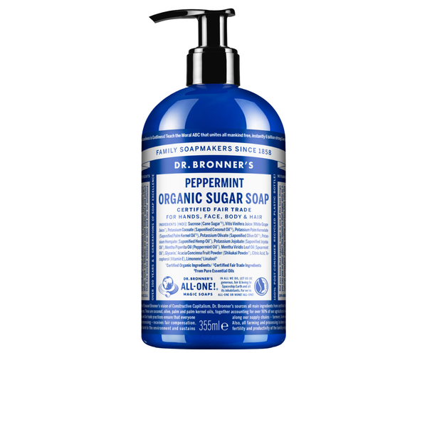 Sabonete Líquido Biológico de Açúcar - Hortelã-Pimenta - 355 ml - Dr. Bronner’s