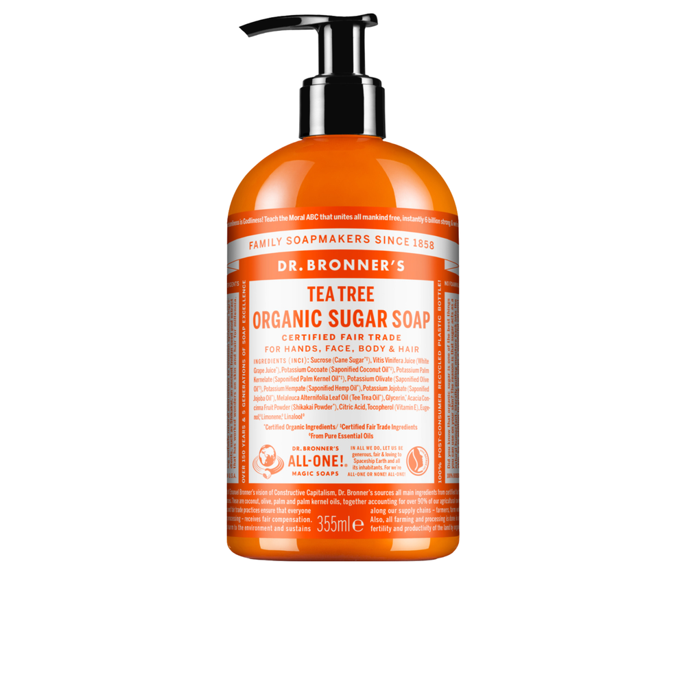 Sabonete Líquido Biológico de Açúcar - Árvore-do-chá (Tea Tree) - 355 ml - Dr. Bronner’s