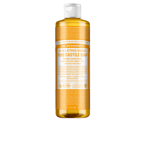 Sabonete Líquido Biológico De Castela - Citrus-Orange - 475 ml - Dr. Bronner’s