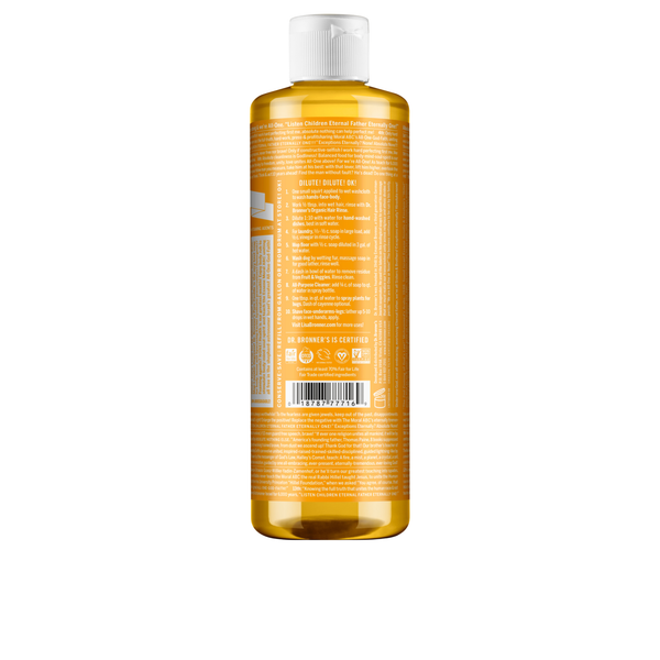 Sabonete Líquido Biológico De Castela - Citrus-Orange - 475 ml - Dr. Bronner’s