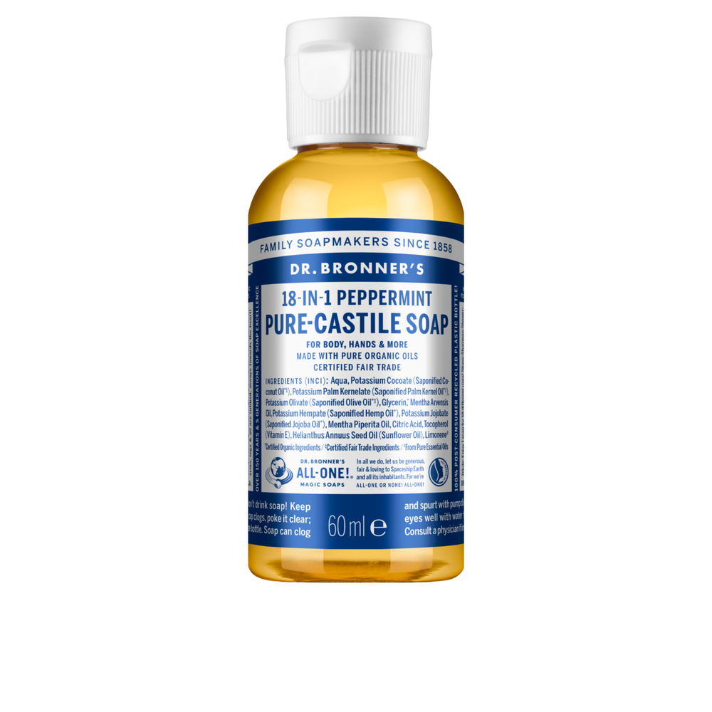 Sabonete Líquido Biológico De Castela - Hortelã-Pimenta - 60 ml - Dr. Bronner's
