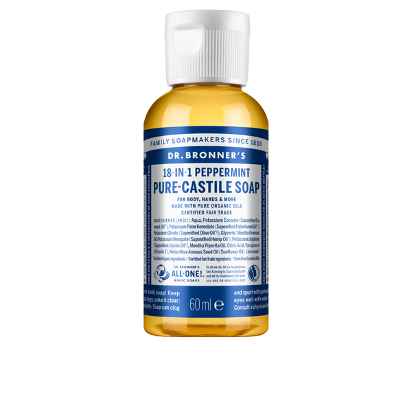 Sabonete Líquido Biológico De Castela - Hortelã-Pimenta - 60 ml - Dr. Bronner's