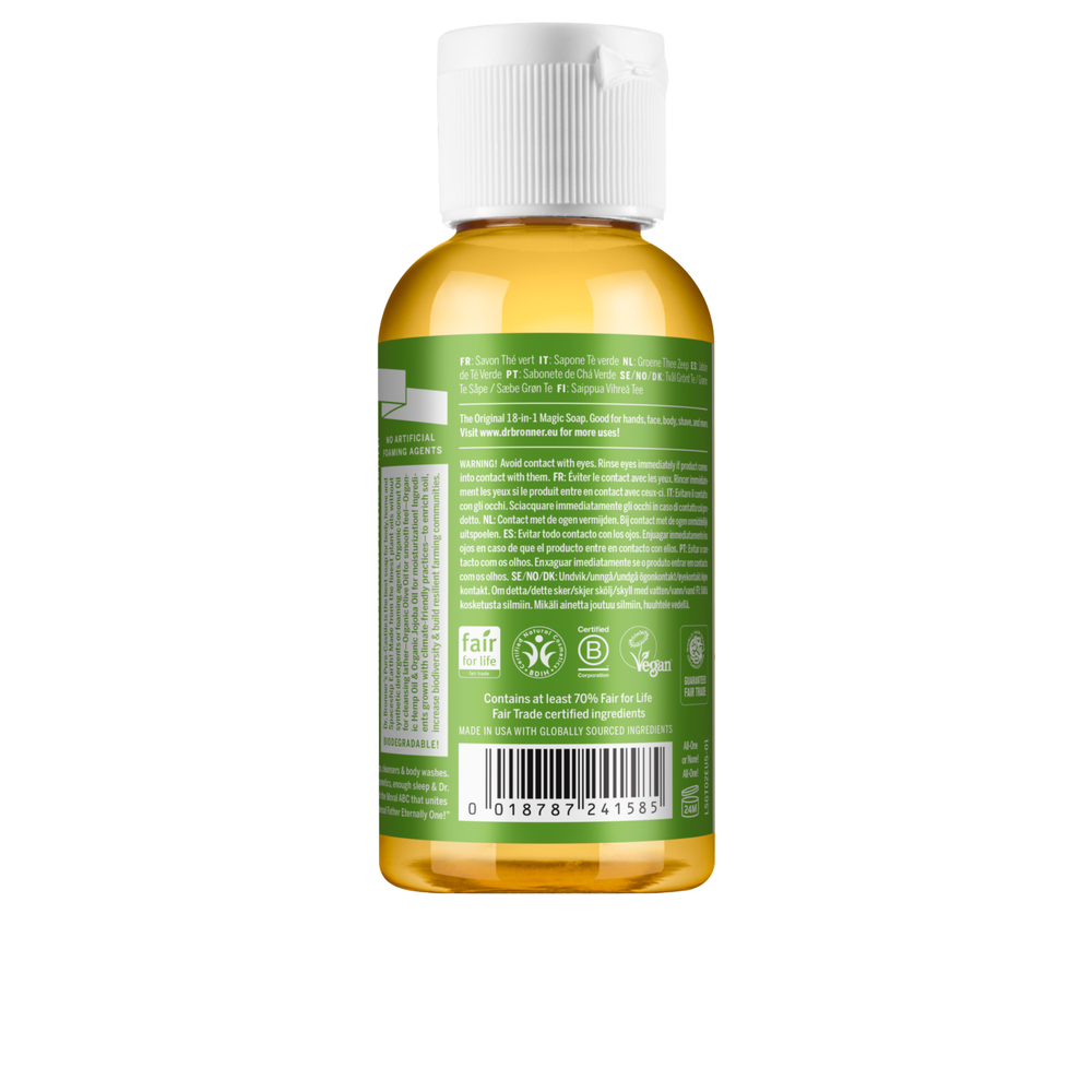 Sabonete Líquido Biológico De Castela - Chá Verde - 60 ml - Dr. Bronner’s