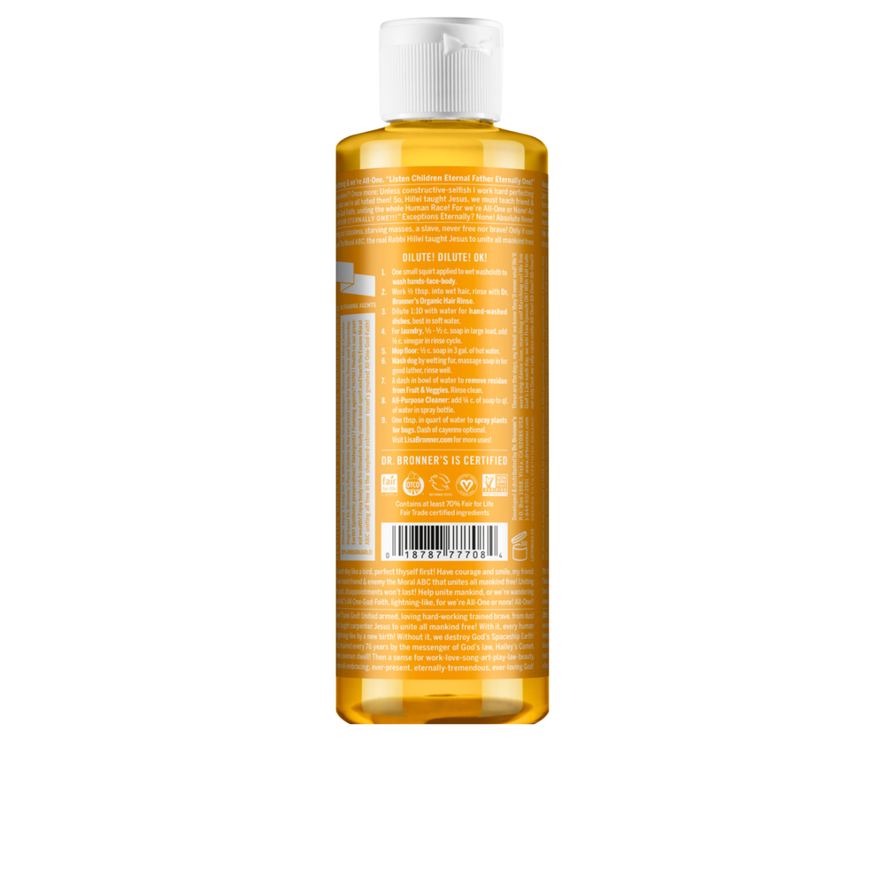 Sabonete Líquido Biológico De Castela - Citrus-Orange - 240 ml - Dr. Bronner’s