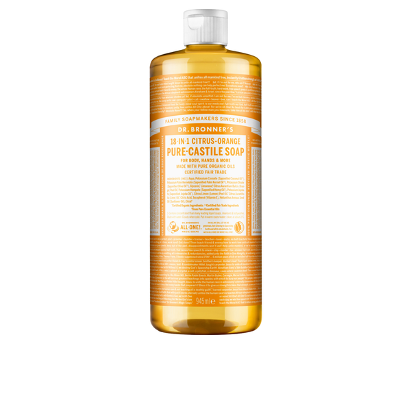Sabonete Líquido Biológico De Castela - Citrus-Orange - 945 ml - Dr. Bronner’s