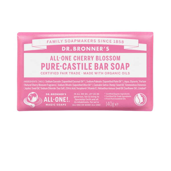 Sabonete Biológico de Castela - Flor de Cerejeira - 140 g - Dr. Bronner’s