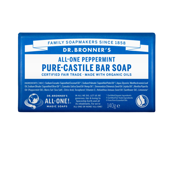 Sabonete Biológico de Castela - Hortelã-Pimenta - 140 g - Dr. Bronner’s