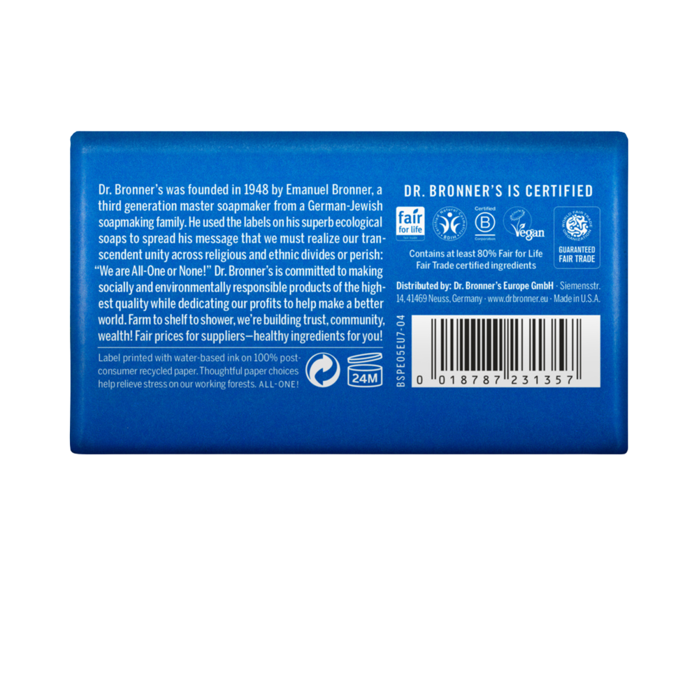 Sabonete Biológico de Castela - Hortelã-Pimenta - 140 g - Dr. Bronner’s