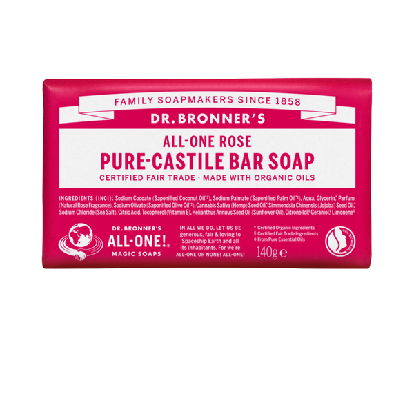 Sabonete Biológico de Castela - Rosa - 140 g - Dr. Bronner's