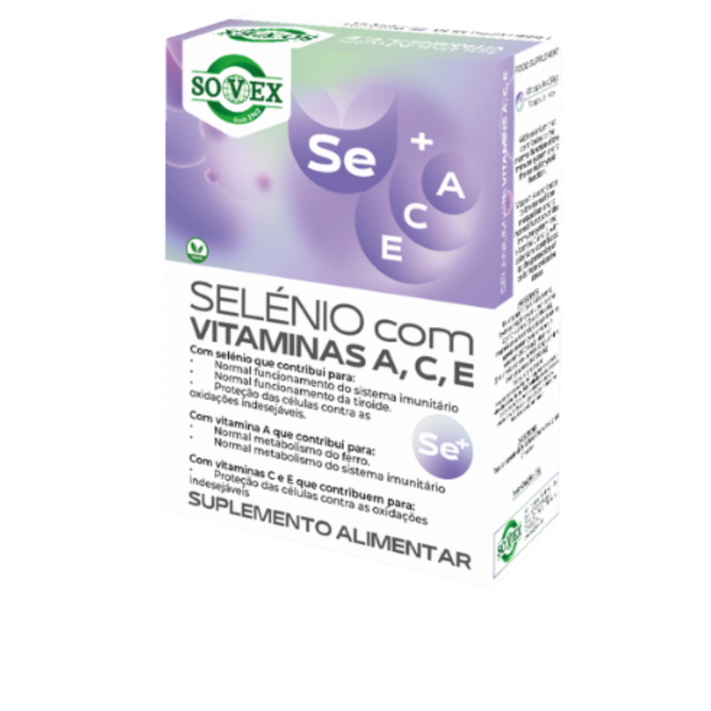 Selénio com Vitaminas A, C & E - 60 cápsulas - Sovex
