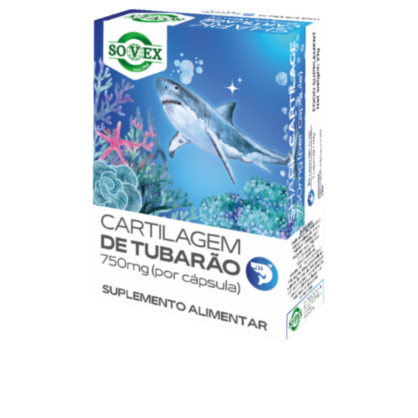 Cartilagem de Tubarão 750 mg - 30 cápsulas - Sovex