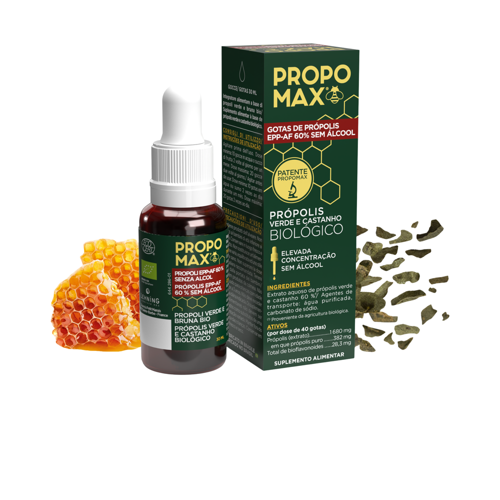 Gotas de Própolis EPP-AF 60% Sem Álcool - 30ml - Própomax