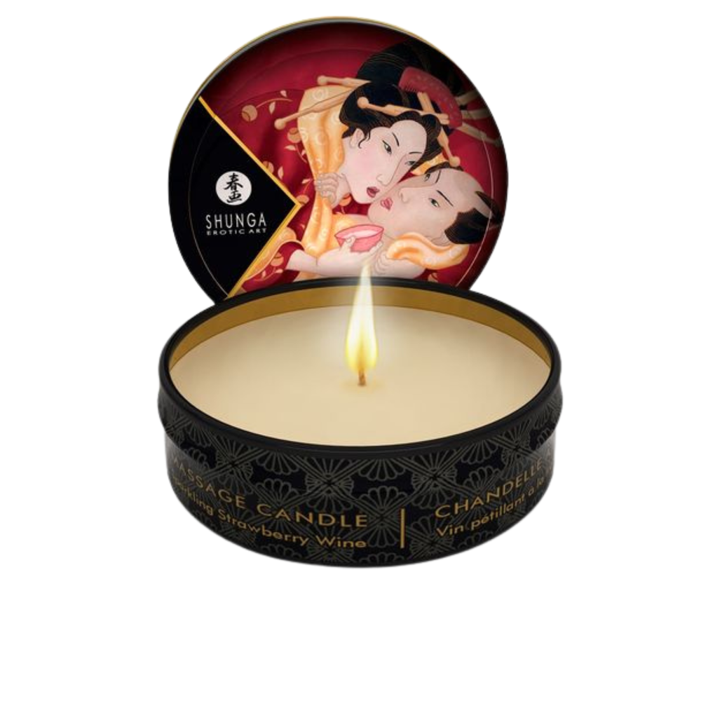 Vela de massagem Mini Caress - 30 ml - Morango - Shunga