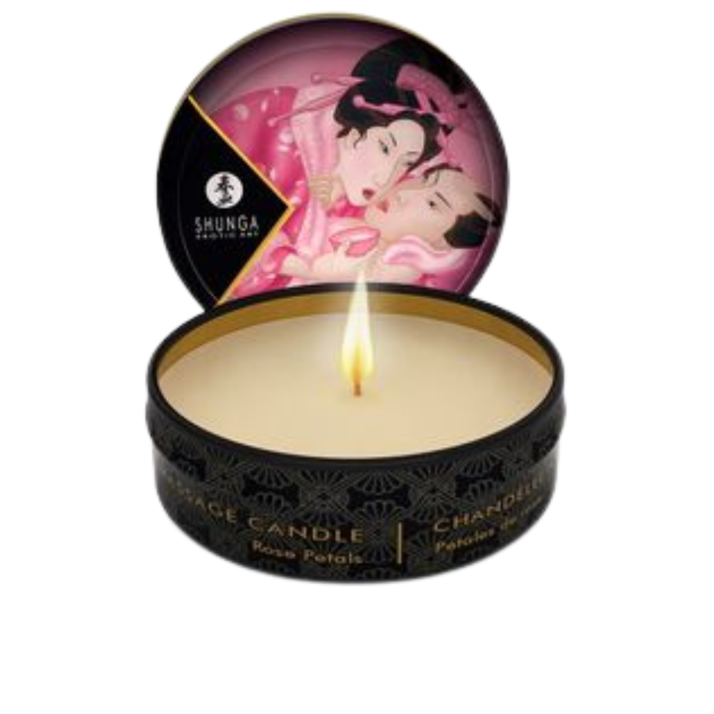 Vela de massagem Mini Caress - 30 ml -  Petalas de Rosa - Shunga
