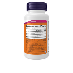 Vitamina D-3 & K-2 - 120 cápsulas - Now