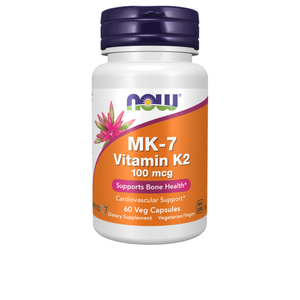 Vitamina K2 MK-7 100 mcg - 60 cápsulas vegetais - Now