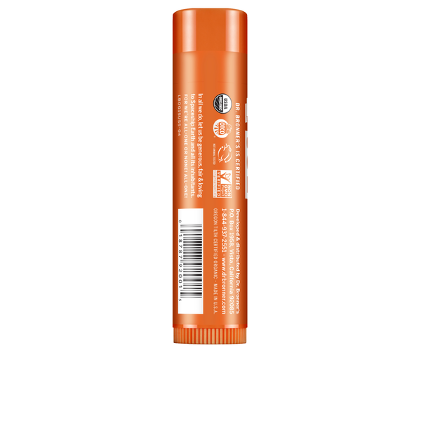Batom Hidratante Biológico - Laranja e Gengibre - 4 g - Dr. Bronner’s